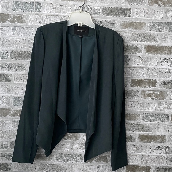 Banana Republic Jackets & Blazers - Banana Republic Unstructured Open-front Blazer Gray-Blue Size 8
